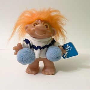 Vtg 1986 Dam Nordic Troll  Orange Hair Troll Doll